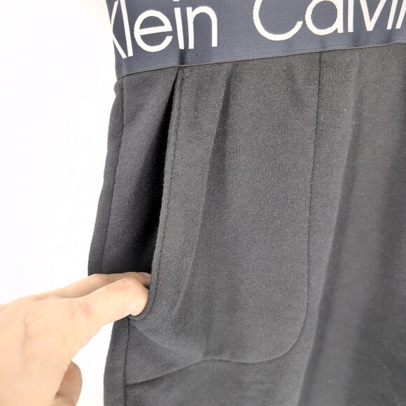 Calvin Klein Black Hoodie Short Sleeve Mini Dress with Pockets - Size M - GUC - Picture 5 of 13